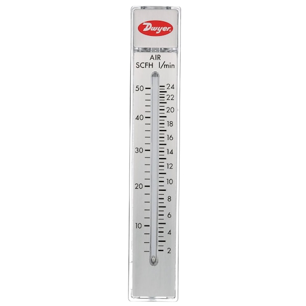 Flowmeter, range 4-50 SCFH/2-23 LPM air.